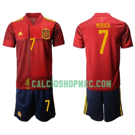 Spagna Morata 7 Bambino Maglia Prima Euro 2020 Manica Corta (+ Pantaloncini)